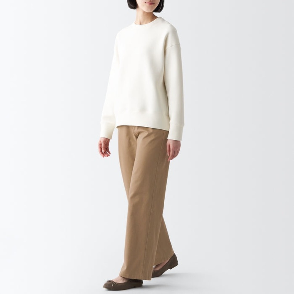 MUJI‎ 4-Way Stretch Chino Wide Straight Beige Pants Size Medium